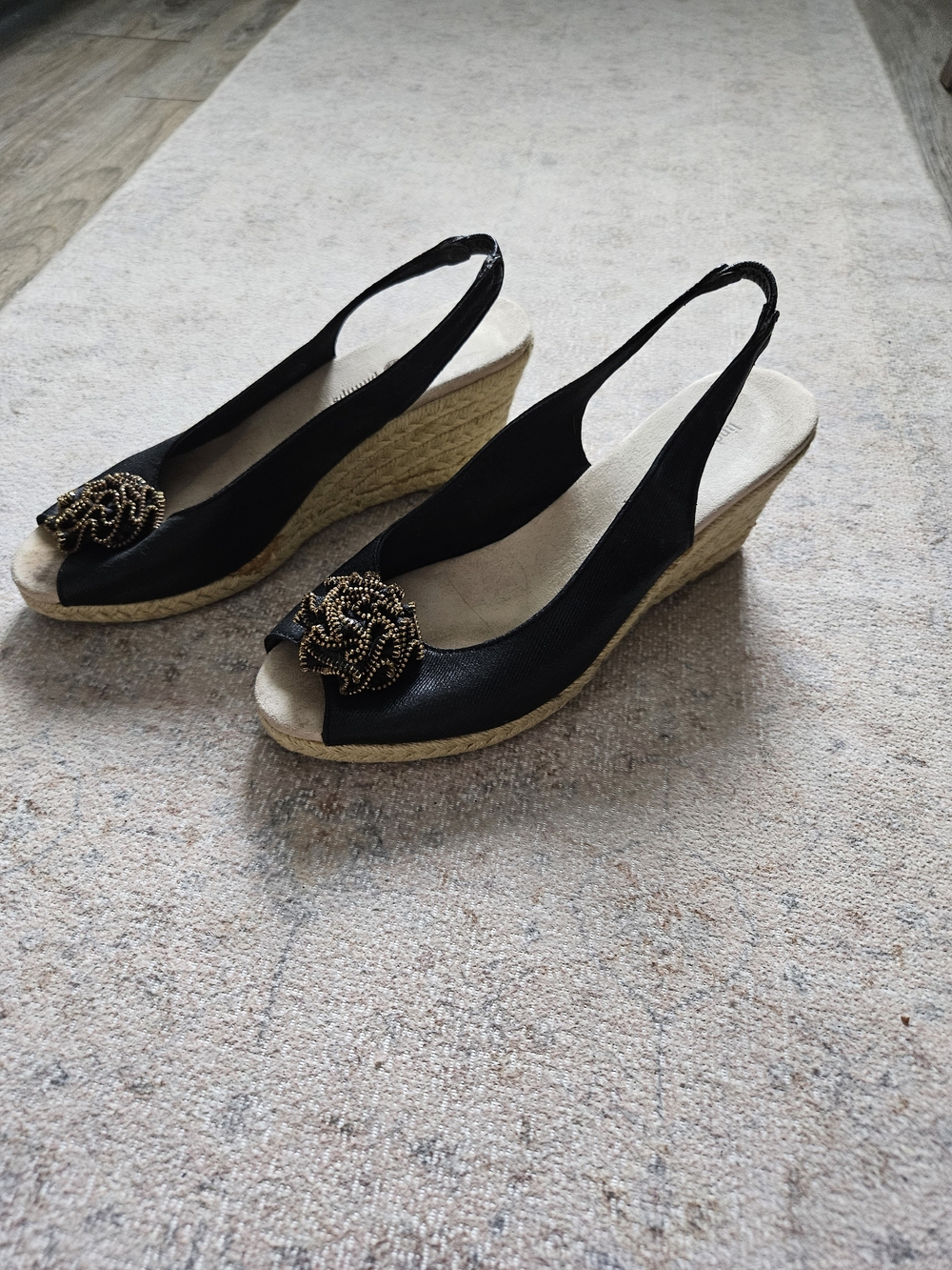 Lindsay Phillips Dark Brown Slingback Wedge Espadrilles